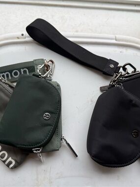 lululemon athletica Wristlet Pouches in Forest Green and Black